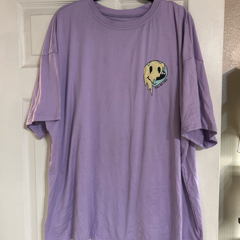 SHEIN Purple Short Sleeve Tee with Graphic